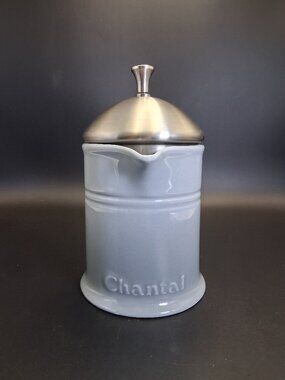 CHANTAL Ceramic Coffee French Press Stainless Plunger 16 Oz Gray Ombre